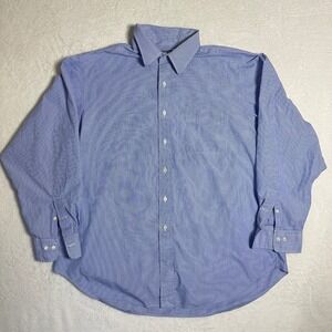 Polo Ralph Lauren Andrew Shirt Mens 17.5 34/35 Blue White Striped Classic Fit